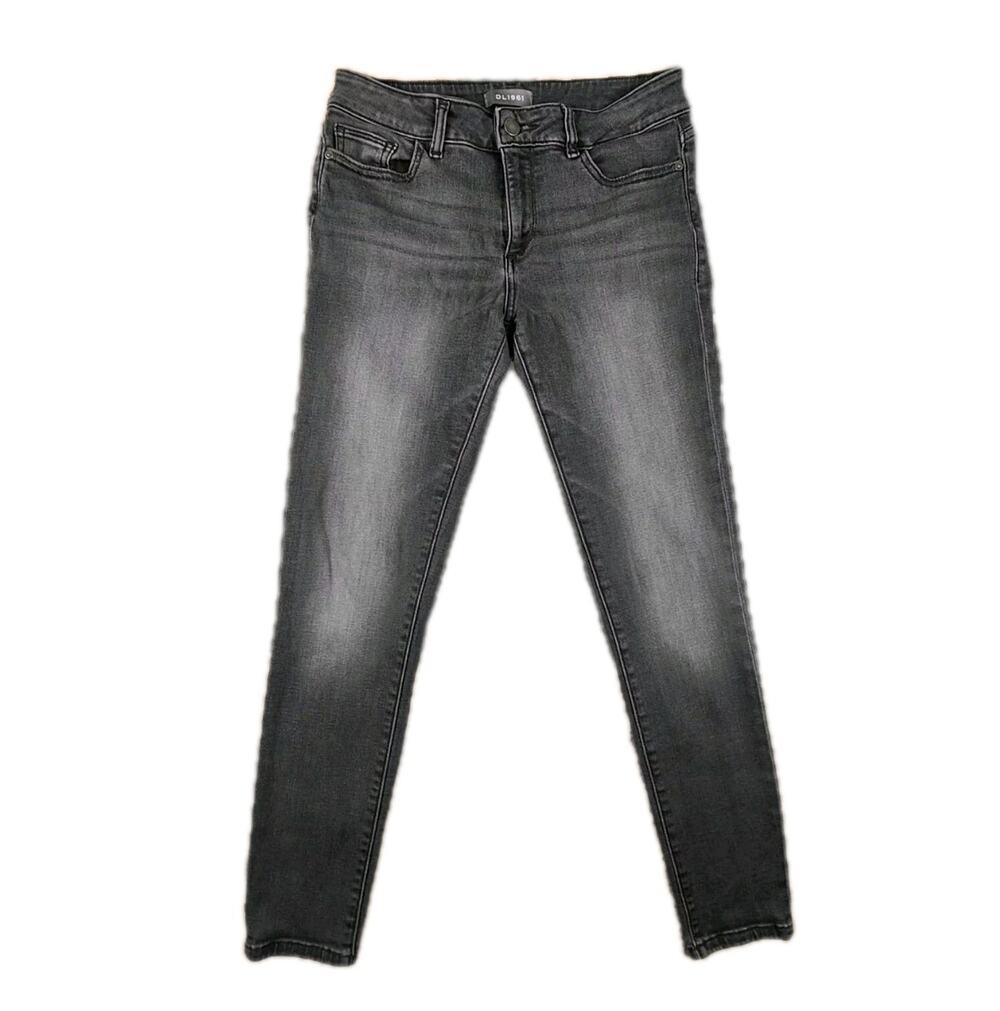 DL1961 Jeans Womens 27X27 Black Margaux Skinny Ankle Mid Instasculpt Distressed